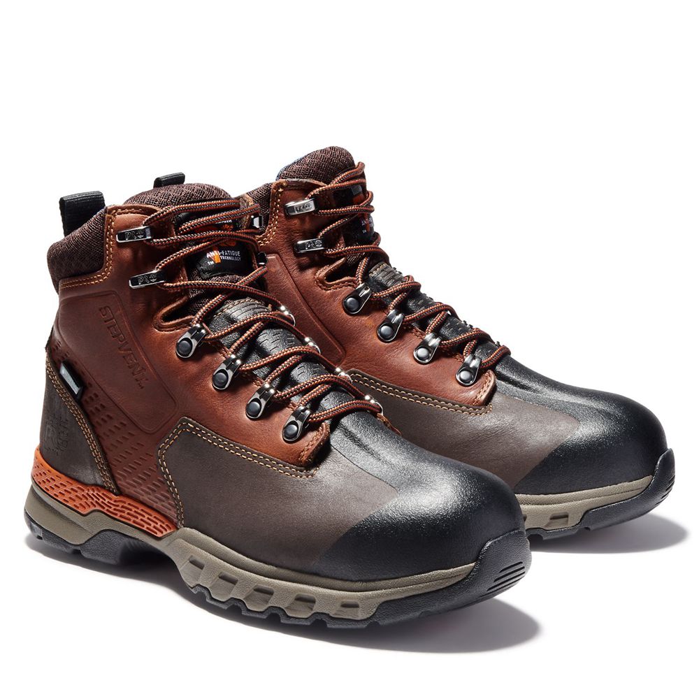 Botas Pro Timberland Hombre Pro Downdraft 6\" Alloy Toe Marrones/Negras - Chile DXY-418672